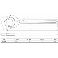BGS 34209 Einmaulschlüssel | DIN 894 | SW 9 mm