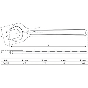 BGS 34210 Einmaulschlüssel | DIN 894 | SW 10 mm