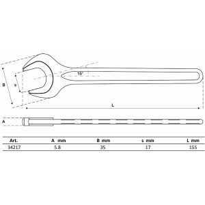 BGS 34217 Einmaulschlüssel | DIN 894 | SW 17 mm