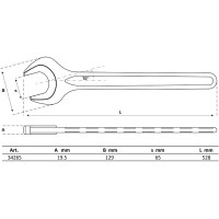 BGS 34265 Einmaulschlüssel | DIN 894 | SW 65 mm