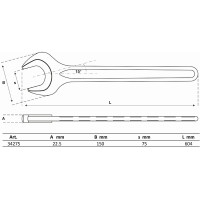 BGS 34275 Einmaulschlüssel | DIN 894 | SW 75 mm