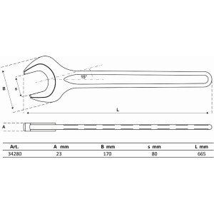 BGS 34280 Einmaulschlüssel | DIN 894 | SW 80 mm