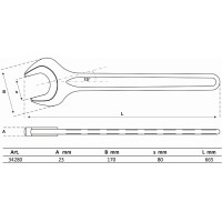BGS 34280 Einmaulschlüssel | DIN 894 | SW 80 mm