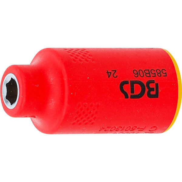 BGS 35868 VDE-Steckschlüssel-Einsatz Sechskant | Antrieb Innenvierkant 10 mm (3/8") | SW 6 mm