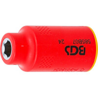 BGS 35869 VDE-Steckschlüssel-Einsatz Sechskant | Antrieb Innenvierkant 10 mm (3/8") | SW 7 mm