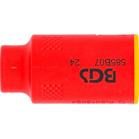 BGS 35869 VDE-Steckschlüssel-Einsatz Sechskant | Antrieb Innenvierkant 10 mm (3/8") | SW 7 mm