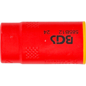 BGS 35872 VDE-Steckschlüssel-Einsatz Sechskant | Antrieb Innenvierkant 10 mm (3/8") | SW 12 mm