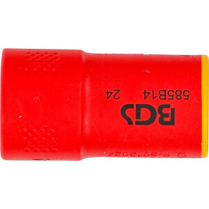 BGS 35874 VDE-Steckschlüssel-Einsatz Sechskant | Antrieb Innenvierkant 10 mm (3/8") | SW 14 mm
