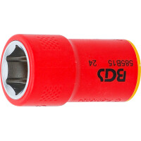 BGS 35875 VDE-Steckschlüssel-Einsatz Sechskant | Antrieb Innenvierkant 10 mm (3/8") | SW 15 mm