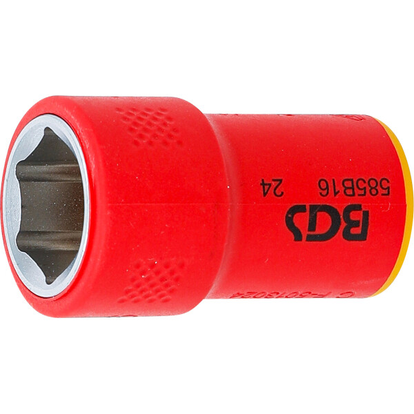 BGS 35876 VDE-Steckschlüssel-Einsatz Sechskant | Antrieb Innenvierkant 10 mm (3/8") | SW 16 mm