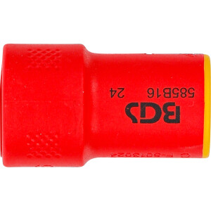 BGS 35876 VDE-Steckschlüssel-Einsatz Sechskant | Antrieb Innenvierkant 10 mm (3/8") | SW 16 mm