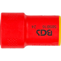 BGS 35876 VDE-Steckschlüssel-Einsatz Sechskant | Antrieb Innenvierkant 10 mm (3/8") | SW 16 mm