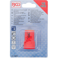 BGS 35876 VDE-Steckschlüssel-Einsatz Sechskant | Antrieb Innenvierkant 10 mm (3/8") | SW 16 mm