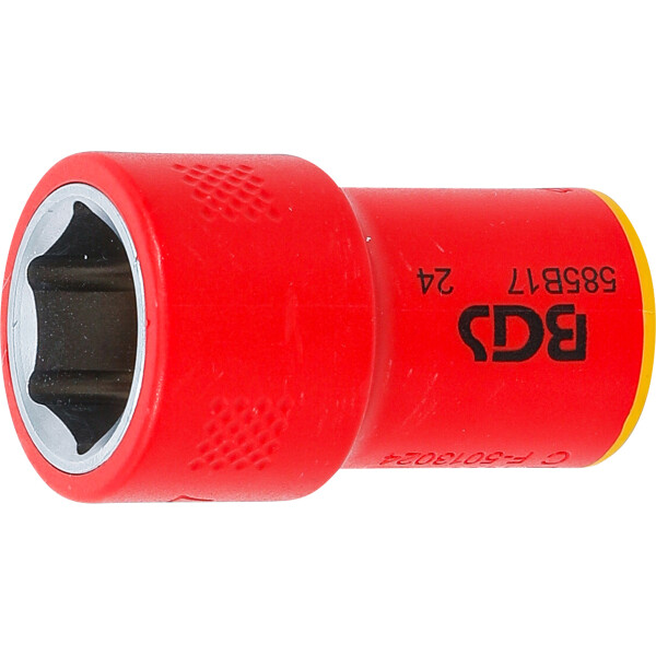 BGS 35877 VDE-Steckschlüssel-Einsatz Sechskant | Antrieb Innenvierkant 10 mm (3/8") | SW 17 mm