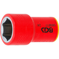 BGS 35877 VDE-Steckschlüssel-Einsatz Sechskant | Antrieb Innenvierkant 10 mm (3/8") | SW 17 mm
