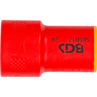 BGS 35877 VDE-Steckschlüssel-Einsatz Sechskant | Antrieb Innenvierkant 10 mm (3/8") | SW 17 mm