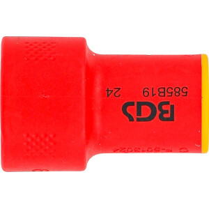 BGS 35879 VDE-Steckschlüssel-Einsatz Sechskant | Antrieb Innenvierkant 10 mm (3/8") | SW 19 mm