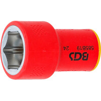 BGS 35879 VDE-Steckschlüssel-Einsatz Sechskant | Antrieb Innenvierkant 10 mm (3/8") | SW 19 mm