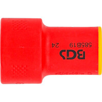 BGS 35879 VDE-Steckschlüssel-Einsatz Sechskant | Antrieb Innenvierkant 10 mm (3/8") | SW 19 mm