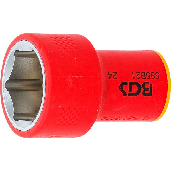 BGS 35880 VDE-Steckschlüssel-Einsatz Sechskant | Antrieb Innenvierkant 10 mm (3/8") | SW 21 mm