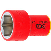 BGS 35880 VDE-Steckschlüssel-Einsatz Sechskant | Antrieb Innenvierkant 10 mm (3/8") | SW 21 mm