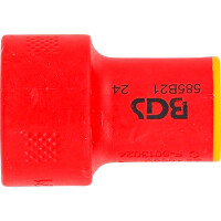 BGS 35880 VDE-Steckschlüssel-Einsatz Sechskant | Antrieb Innenvierkant 10 mm (3/8") | SW 21 mm
