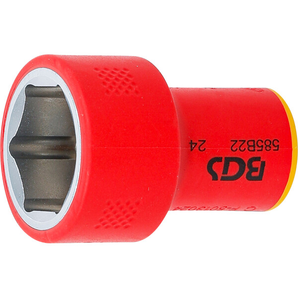 BGS 35881 VDE-Steckschlüssel-Einsatz Sechskant | Antrieb Innenvierkant 10 mm (3/8") | SW 22 mm