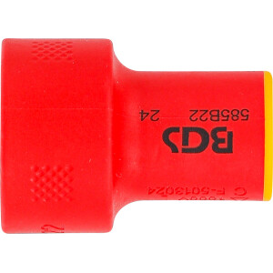 BGS 35881 VDE-Steckschlüssel-Einsatz Sechskant | Antrieb Innenvierkant 10 mm (3/8") | SW 22 mm
