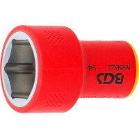 BGS 35881 VDE-Steckschlüssel-Einsatz Sechskant | Antrieb Innenvierkant 10 mm (3/8") | SW 22 mm
