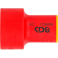 BGS 35881 VDE-Steckschlüssel-Einsatz Sechskant | Antrieb Innenvierkant 10 mm (3/8") | SW 22 mm