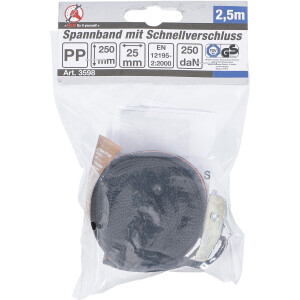BGS Diy 3598 Spannband mit Schnellverschluss | 2,5 m x 25 mm