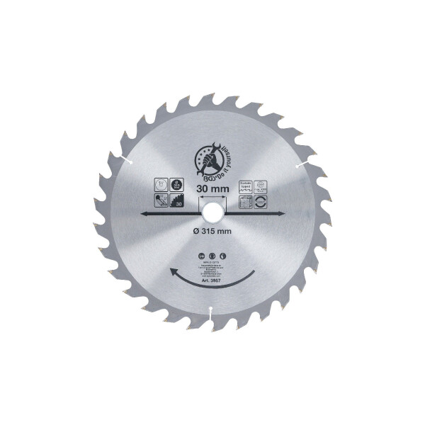 BGS Diy 3957 Hartmetall-Kreissägeblatt | Ø 315 x 30 x 3,0 mm | 30 Zähne