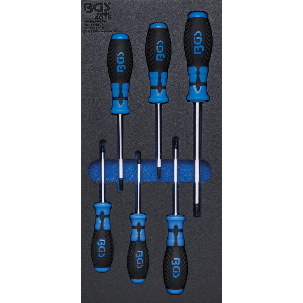BGS 4078 Werkstattwageneinlage 1/3: Schraubendreher T-Profil (für Torx) | 6-tlg.