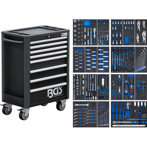 BGS 4114 Werkstattwagen Profi Exclusive | 8 Schubladen | mit 259 Werkzeugen