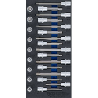 BGS 4117 Werkstattwageneinlage 1/3: Bit-Einsatz-Satz | Antrieb Innenvierkant 12,5 mm (1/2") | Keil-Profil (für RIBE) | 25-tlg.