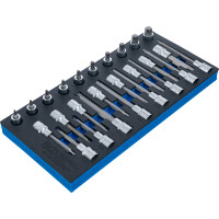 BGS 4119 Werkstattwageneinlage 1/3: Bit-Einsatz-Satz | Antrieb Innenvierkant 12,5 mm (1/2") | T-Profil (für Torx) | 26-tlg.