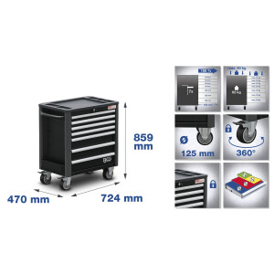 BGS 4140 Werkstattwagen | 7 Schubladen | extra geringe...