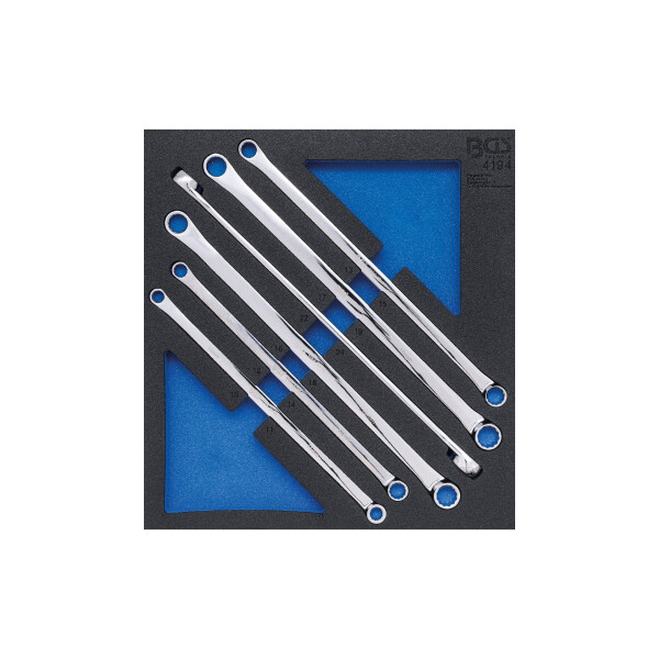 BGS 4194 Werkstattwageneinlage 2/3: Doppel-Ringschlüssel-Satz | extra lang | SW 10 x 11 - 22 x 24 mm | 6-tlg.