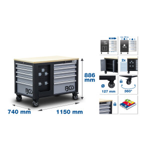 BGS 4199 Werkstattwagen | 2 x 5 Schubladen | 1 Schrank |...