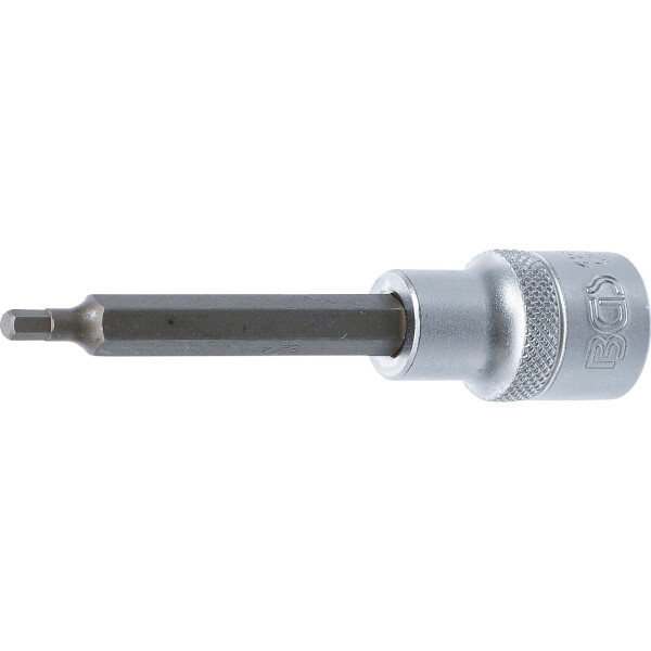 BGS 4259 Bit-Einsatz | Länge 100 mm | Antrieb Innenvierkant 12,5 mm (1/2") | Innensechskant 4 mm