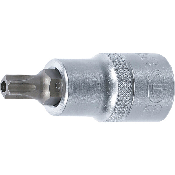 BGS 4327 Bit-Einsatz | Antrieb Innenvierkant 12,5 mm (1/2") | T-Profil (für Torx) mit Bohrung T45