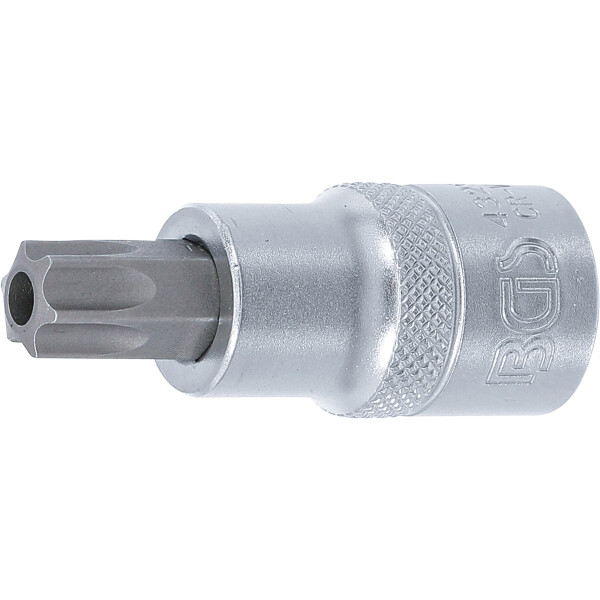 BGS 4329 Bit-Einsatz | Antrieb Innenvierkant 12,5 mm (1/2") | T-Profil (für Torx) mit Bohrung T55