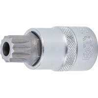 BGS 4356 Bit-Einsatz | Antrieb Innenvierkant 12,5 mm (1/2") | Innenvielzahn (für XZN) mit Bohrung M16