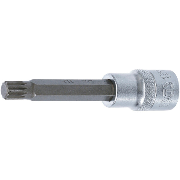 BGS 4362 Bit-Einsatz | Länge 100 mm | Antrieb Innenvierkant 12,5 mm (1/2") | Innenvielzahn (für XZN) M10