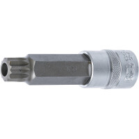 BGS 4365 Bit-Einsatz | Länge 100 mm | Antrieb Innenvierkant 12,5 mm (1/2") | Innenvielzahn (für XZN) mit Bohrung M18