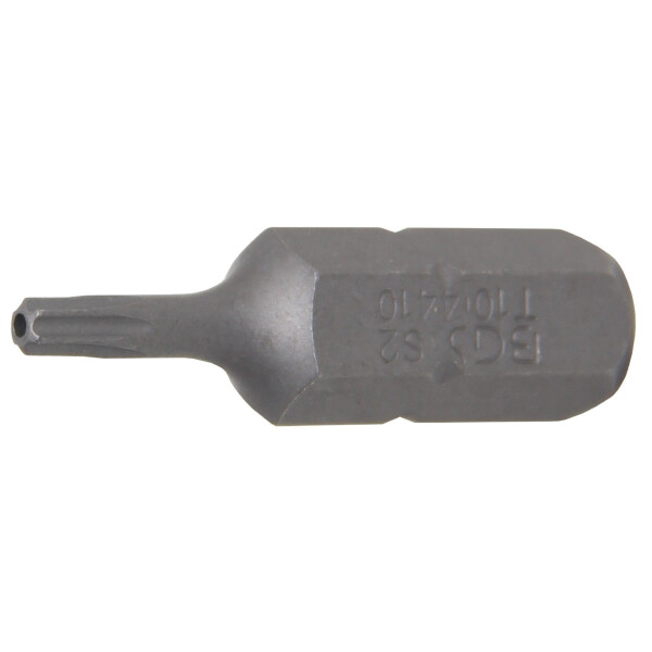 BGS 4410 Bit | Länge 30 mm | Antrieb Außensechskant 8 mm (5/16") | T-Profil (für Torx) mit Bohrung T10