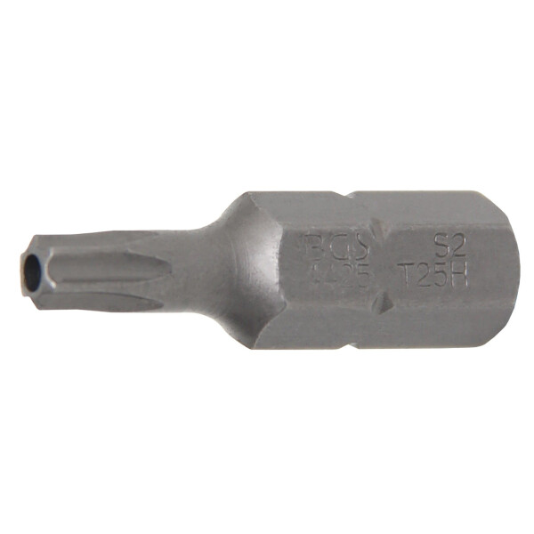 BGS 4425 Bit | Länge 30 mm | Antrieb Außensechskant 8 mm (5/16") | T-Profil (für Torx) mit Bohrung T25