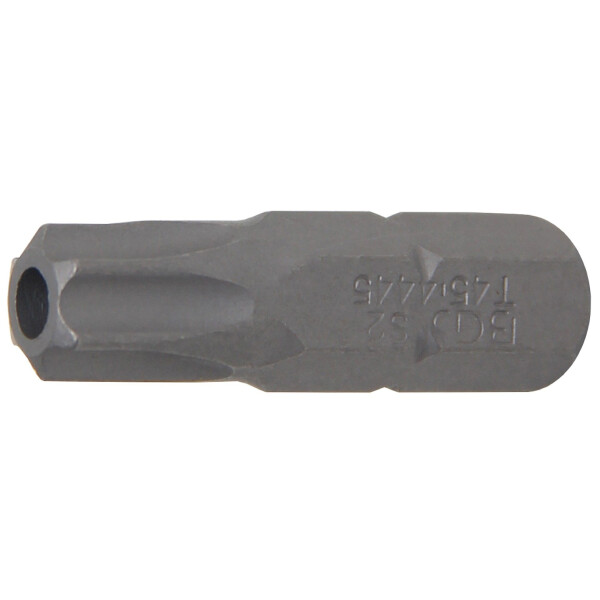 BGS 4445 Bit | Länge 30 mm | Antrieb Außensechskant 8 mm (5/16") | T-Profil (für Torx) mit Bohrung T45