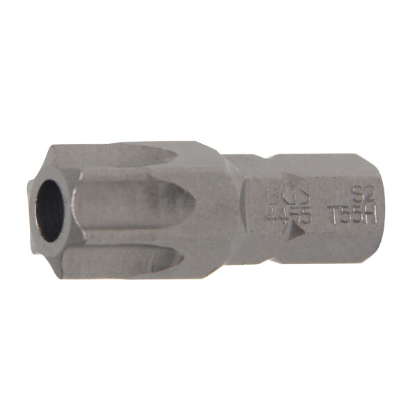 BGS 4455 Bit | Länge 30 mm | Antrieb Außensechskant 8 mm (5/16") | T-Profil (für Torx) mit Bohrung T55
