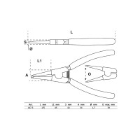 BGS 447-3 Sprengringzange | gerade | für Außensprengringe | 175 mm